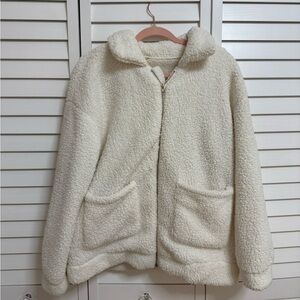 Women's Cream Sherpa Jacket